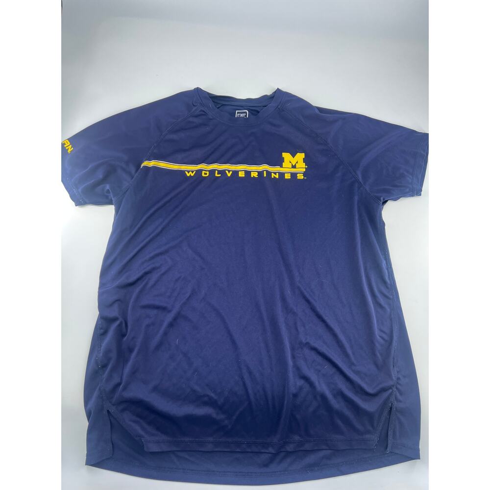 University of Michigan Tshirt Mens Extra Large Blue Yellow Short Sleeve Pullover